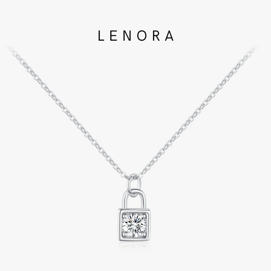 Moissanite Silver Lock Party Necklace