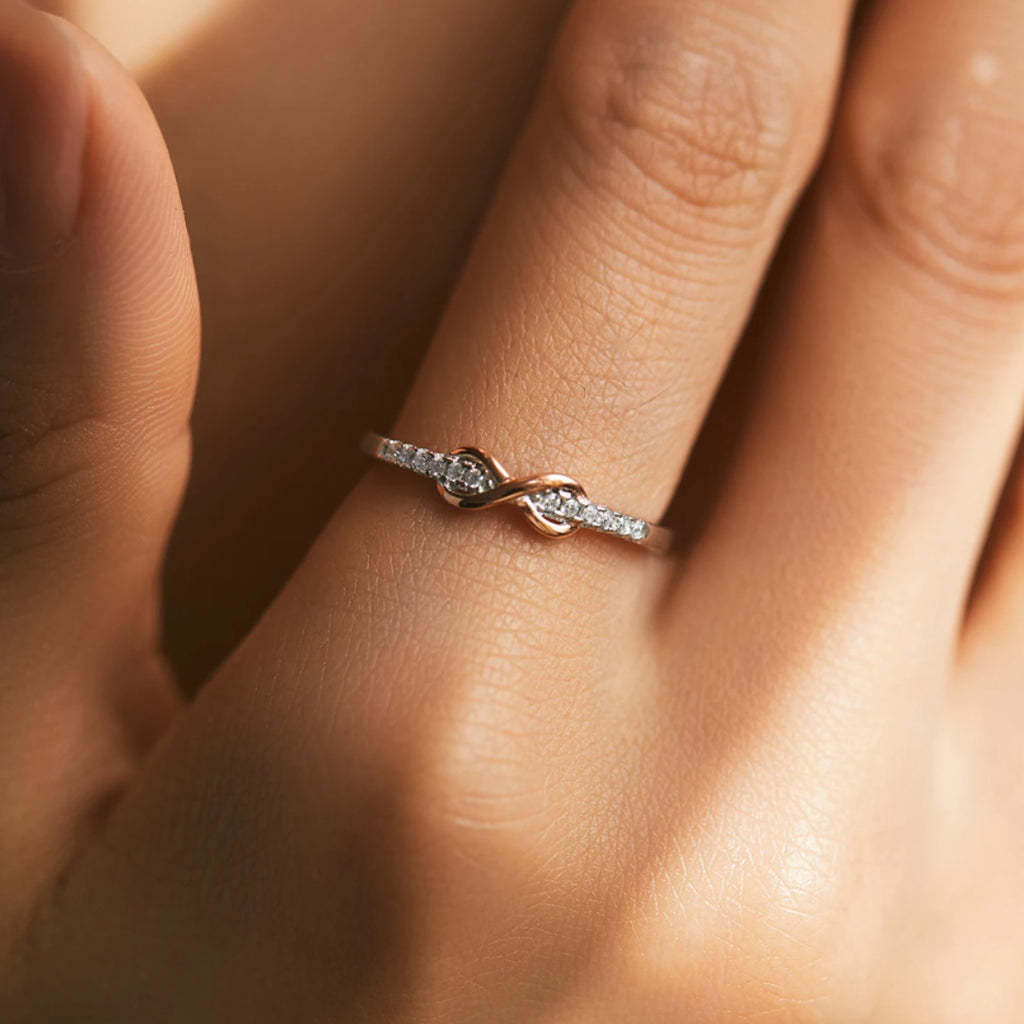Anillo De Amor Infinito, Anillo Oro Rosa, Joyería Romántica, Regalo Para Parejas, Anillo De Pasión