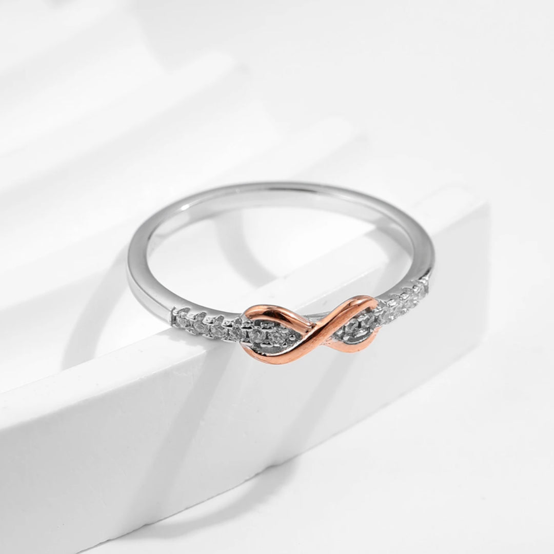 Anillo De Amor Infinito, Anillo Oro Rosa, Joyería Romántica, Regalo Para Parejas, Anillo De Pasión