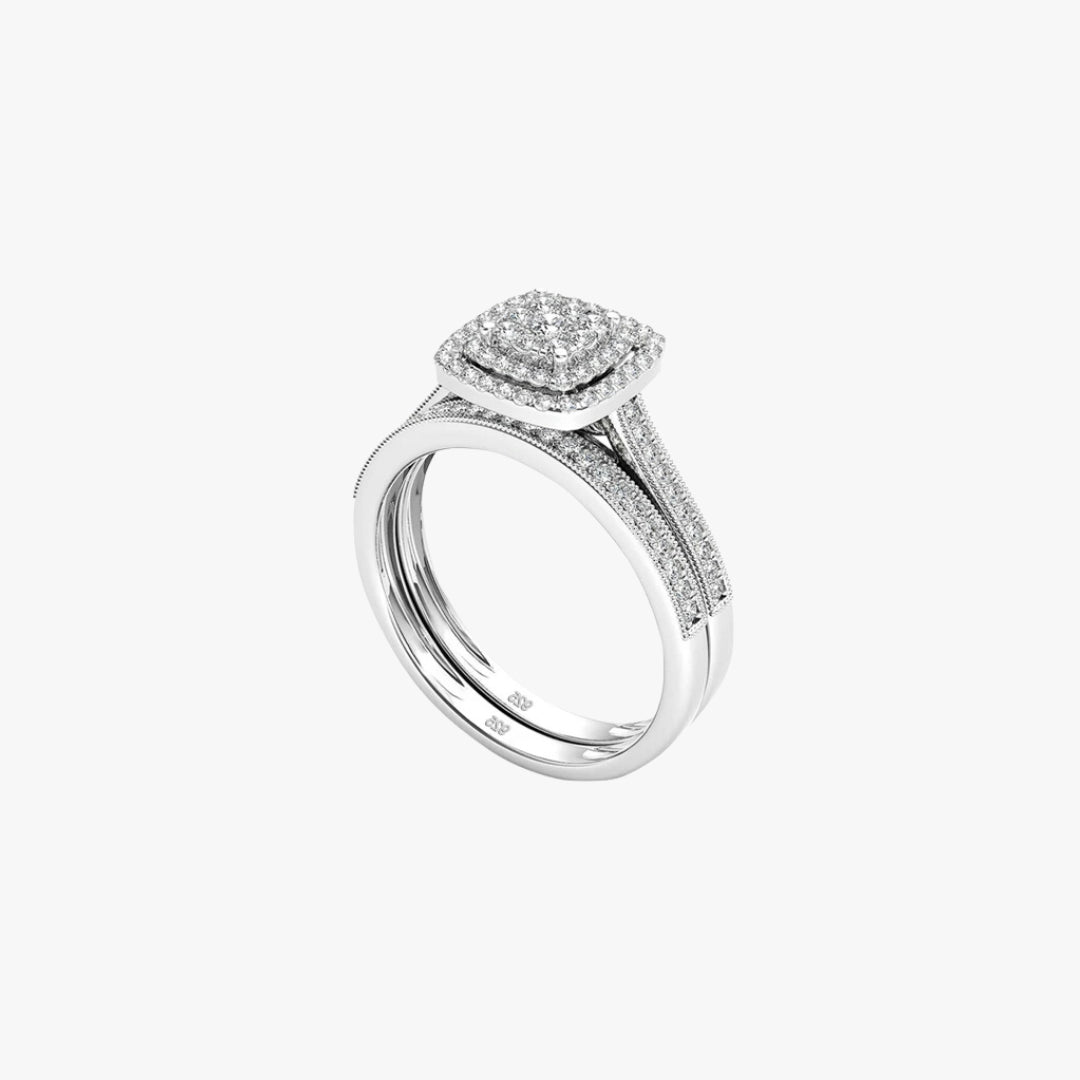 juego de anillos de boda, anillos de boda para mujer, conjunto de anillos de matrimonio