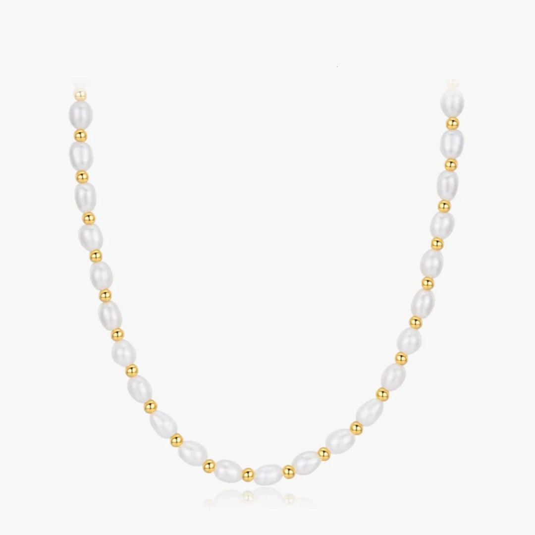Collar Ovalado de Perlas de Agua Dulce Irregulares, Collar de Perlas, Perlas de Agua Dulce Irregulares, Collar de Perlas Naturales, Joyería con Perlas Irregulares, Collar Elegante de Perlas
