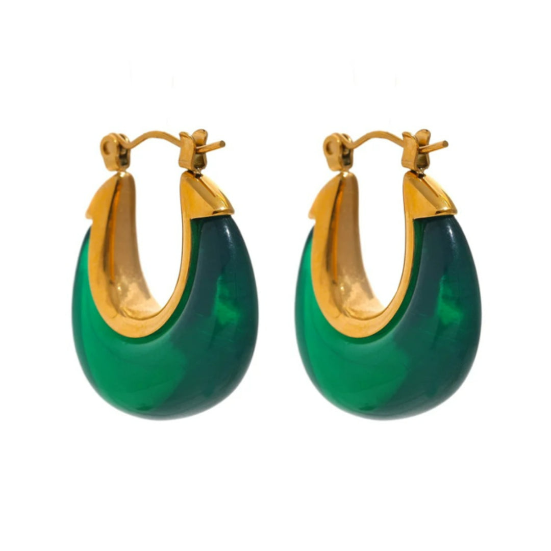 Pendientes Aro Éter Dorado Oro - Diseño Hueco Hipoalergénico – lenorajewelry.com/pendientes-aro-eter-dorado-oro-hipoalergenico , aros dorados, pendientes de acero inoxidable, joyería hipoalergénica, accesorios para mujeres, regalo elegante, lenora jewelry, pendientes de fiesta