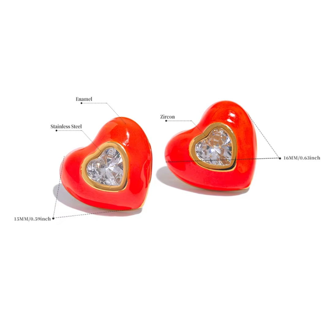 pendientes y2k, joyería de acero inoxidable, zirconia cúbica, oro PVD, esmalte brillante, moda geométrica, joyería femenina, alta calidad