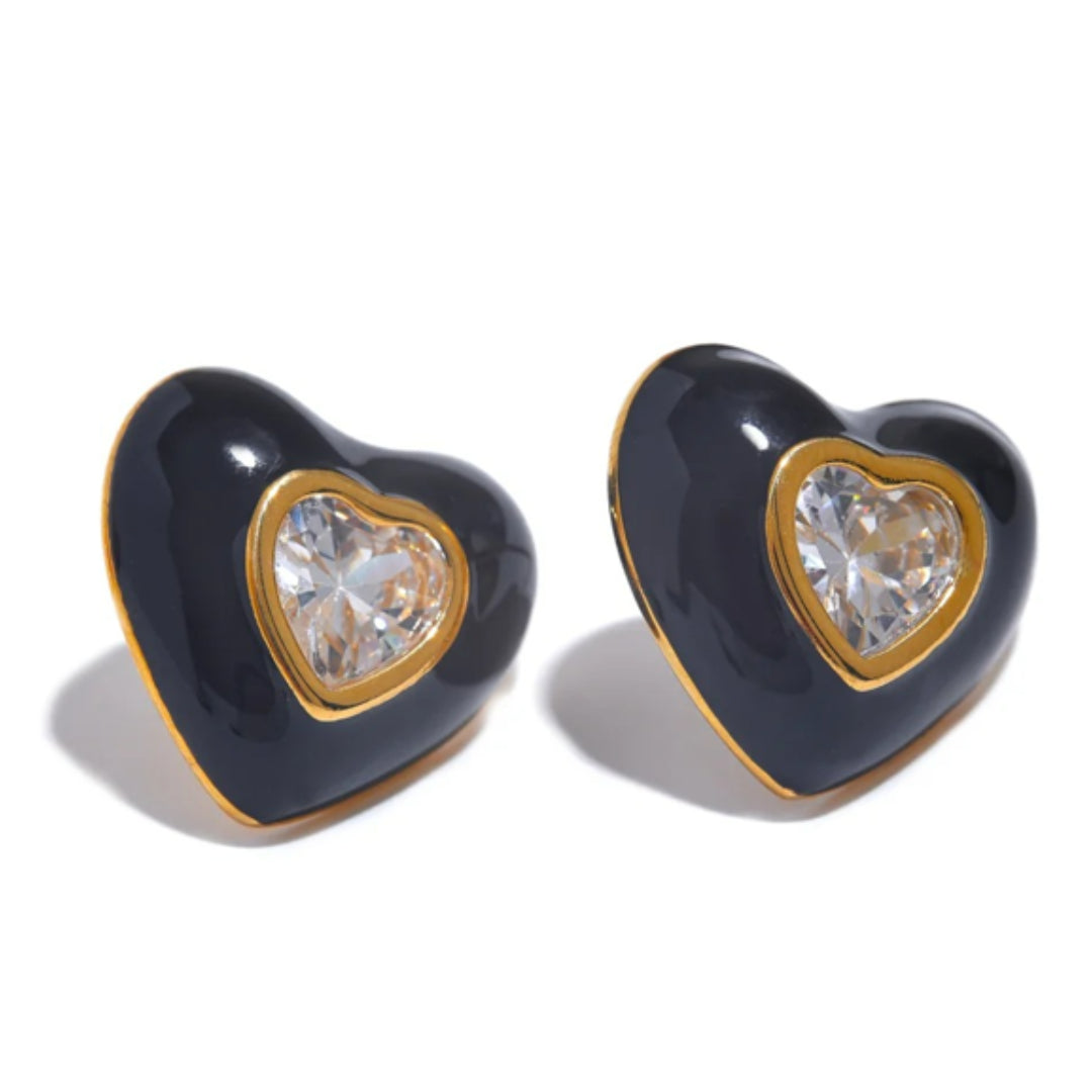 pendientes y2k, joyería de acero inoxidable, zirconia cúbica, oro PVD, esmalte brillante, moda geométrica, joyería femenina, alta calidad