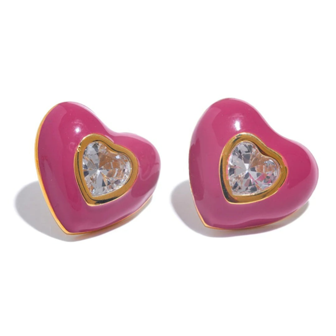 pendientes y2k, joyería de acero inoxidable, zirconia cúbica, oro PVD, esmalte brillante, moda geométrica, joyería femenina, alta calidad