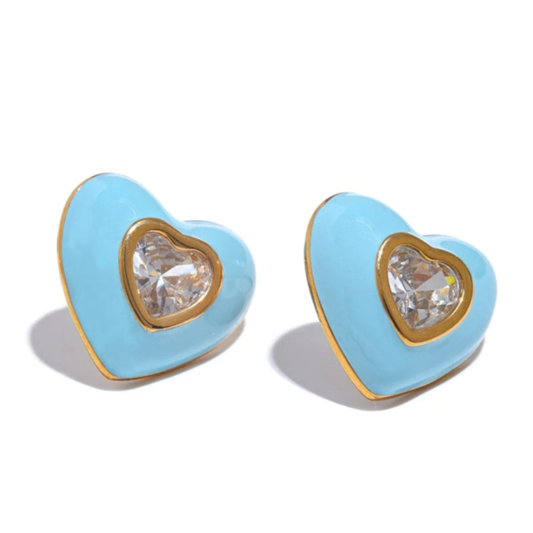 pendientes y2k, joyería de acero inoxidable, zirconia cúbica, oro PVD, esmalte brillante, moda geométrica, joyería femenina, alta calidad