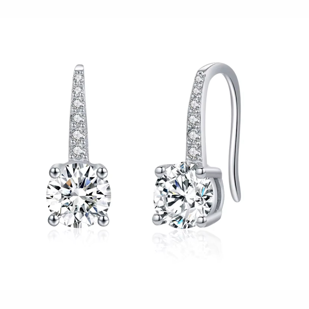 moissanite, pendientes de lujo, prata esterlina 925, joyería de boda, regalo elegante, diamante de laboratorio, claridad VVS1, accesorios para mujeres