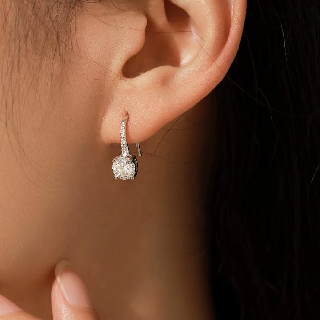 moissanite, pendientes de lujo, prata esterlina 925, joyería de boda, regalo elegante, diamante de laboratorio, claridad VVS1, accesorios para mujeres