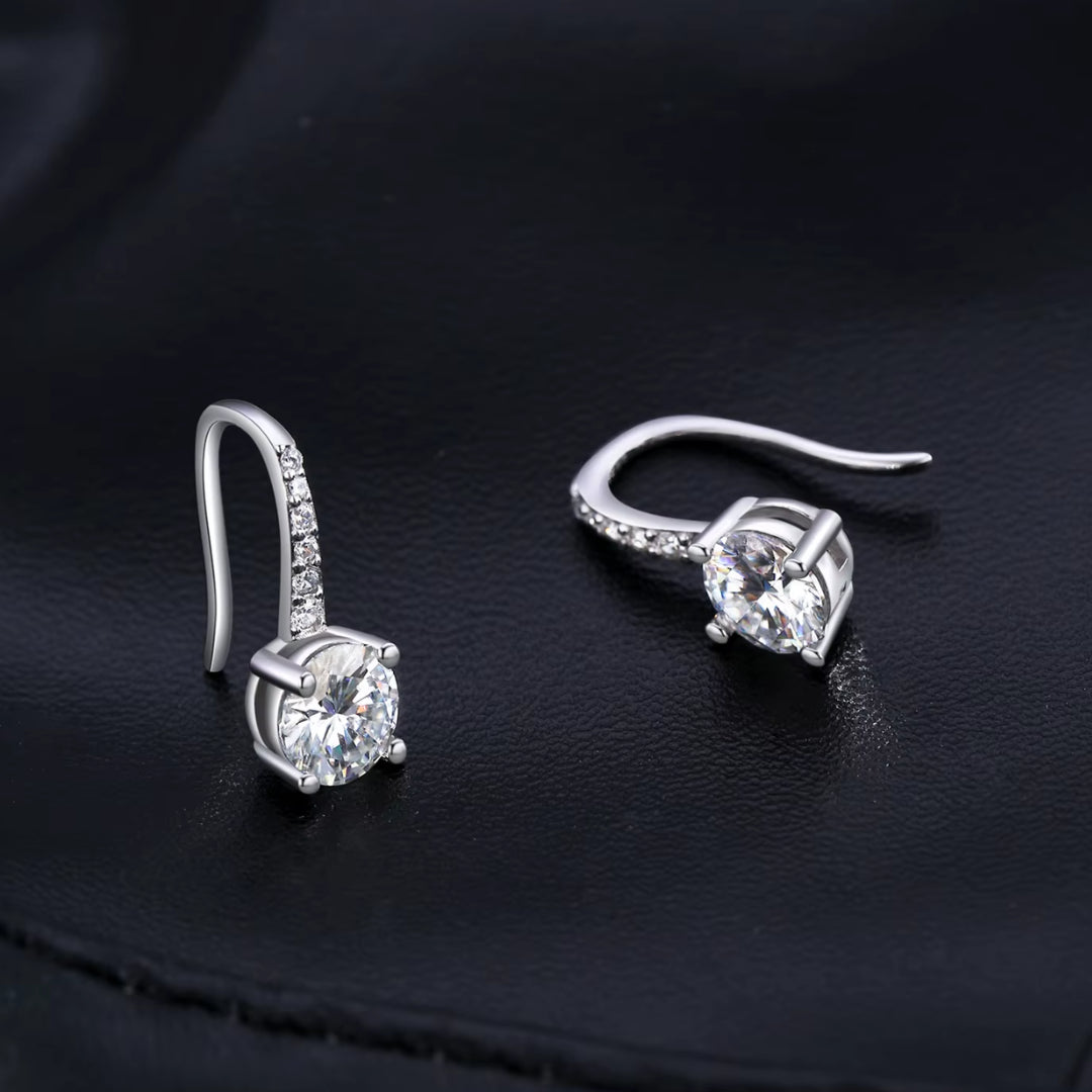 moissanite, pendientes de lujo, prata esterlina 925, joyería de boda, regalo elegante, diamante de laboratorio, claridad VVS1, accesorios para mujeres