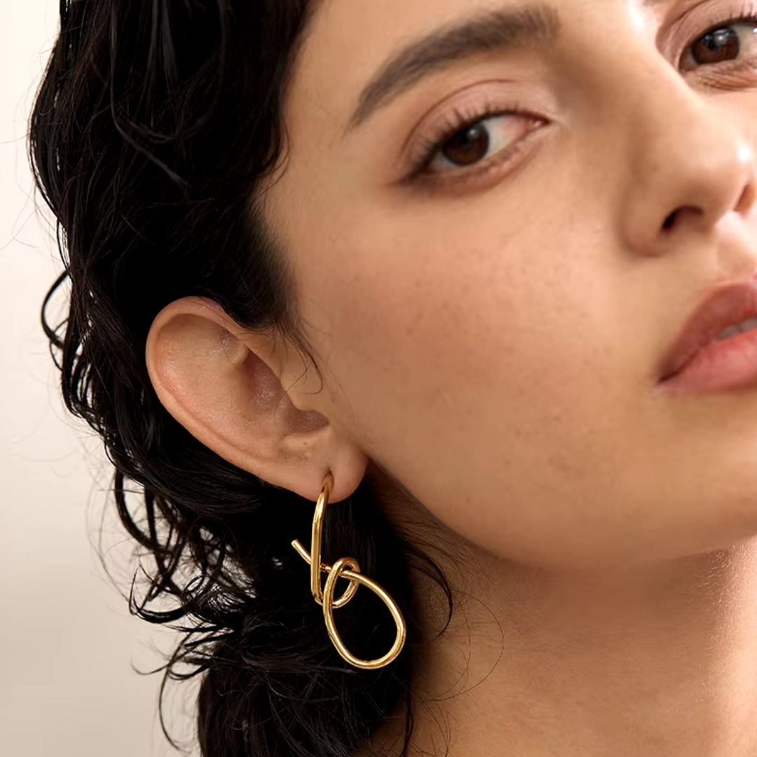 pendientes geométricos, joyas doradas, pendientes de acero inoxidable, pendientes de moda, joyería femenina, pendientes grandes