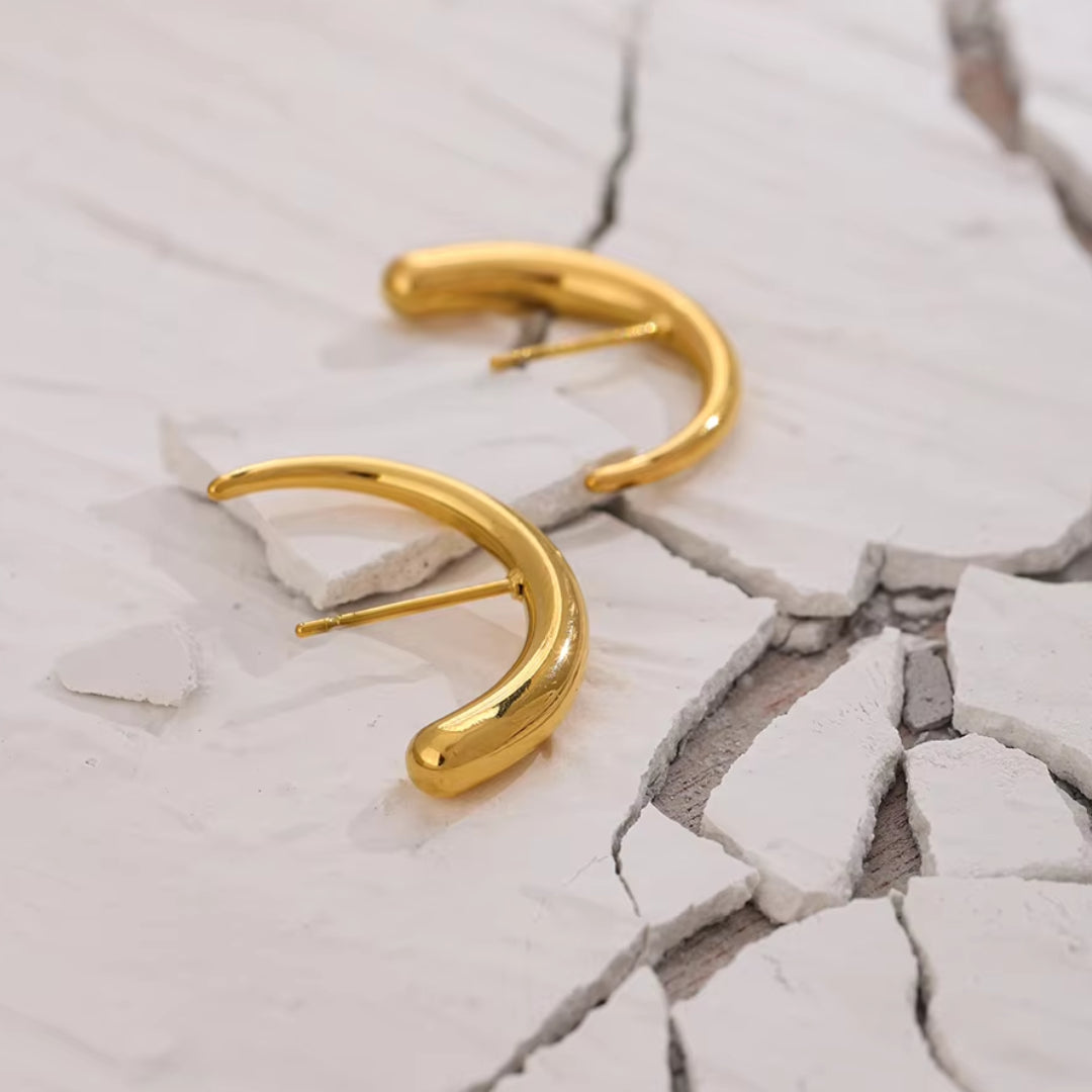 pendientes geométricos, pendientes chapados en oro, pendientes de acero inoxidable, pendientes modernos, joyería de verano, pendientes impermeables, pendientes de moda, joyería para mujer