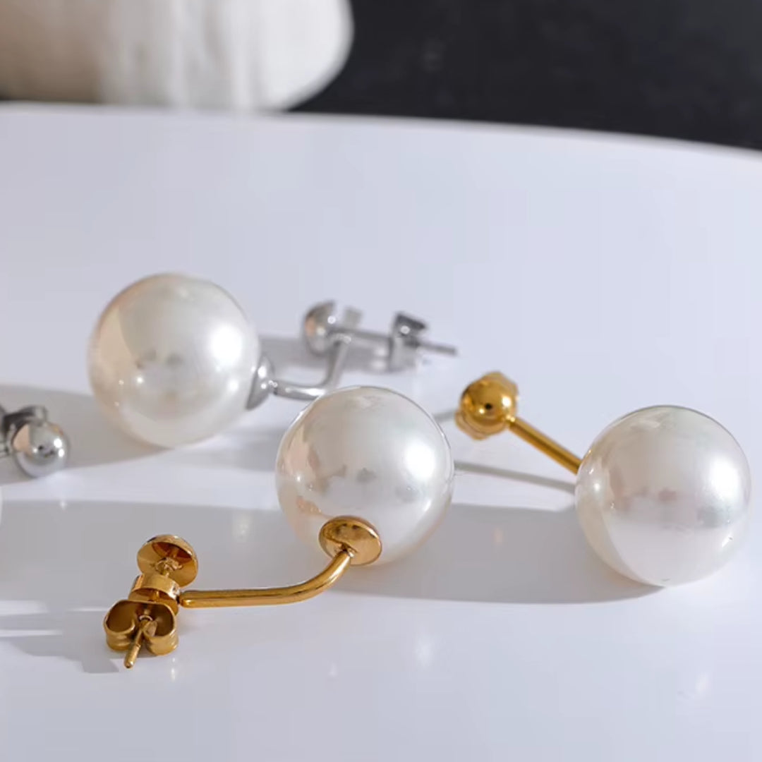 Aretes de acero inoxidable hipoalergénico – lenorajewelry.com/pendientes-kori-perla-oro
pendientes de perlas, joyería coreana, aretes de oro real, accesorios diarios, regalo elegante, LENORA