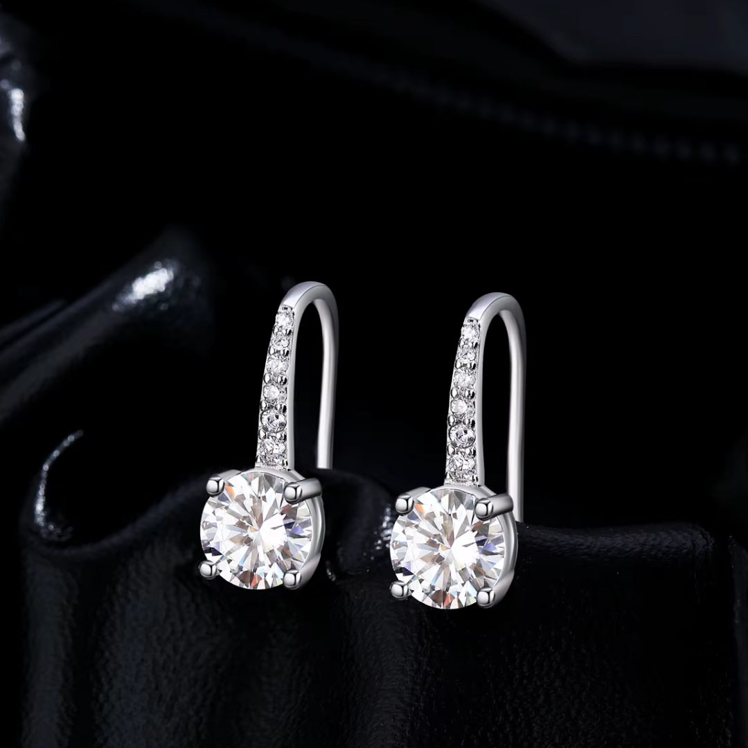 moissanite, pendientes de lujo, prata esterlina 925, joyería de boda, regalo elegante, diamante de laboratorio, claridad VVS1, accesorios para mujeres