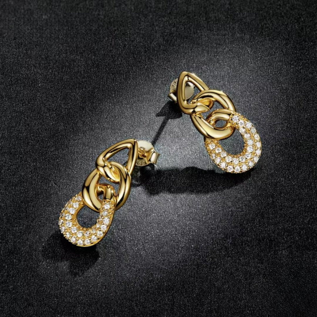 pendientes de cadena, pendientes bañados en oro, pendientes con zircón, pendientes de plata 925, pendientes hipoalergénicos, pendientes de fiesta, joyería de lujo, pendientes de regalo
