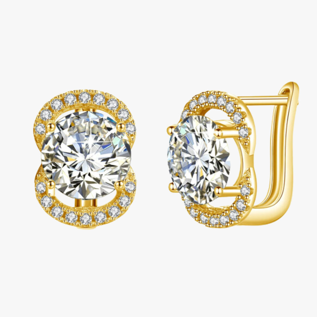 Pendientes de Moissanita 4ct 8mm en Plata 925