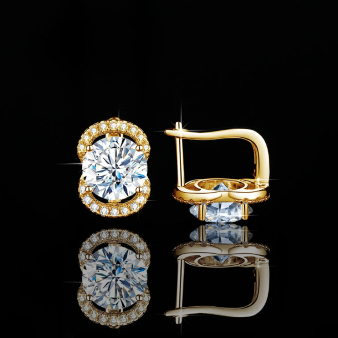 Pendientes de Moissanita 4ct 8mm en Plata 925