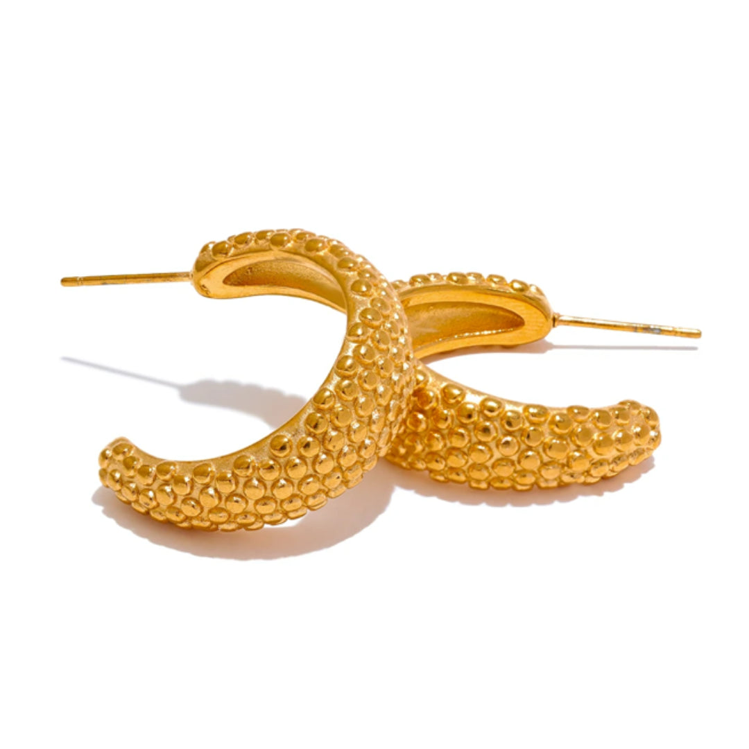 pendientes forma C, acero 316L, joyería resistente al agua, oro PVD, accesorios vintage, Vintage Sirena, joyas personalizadas, aretes geométricos, regalos únicos