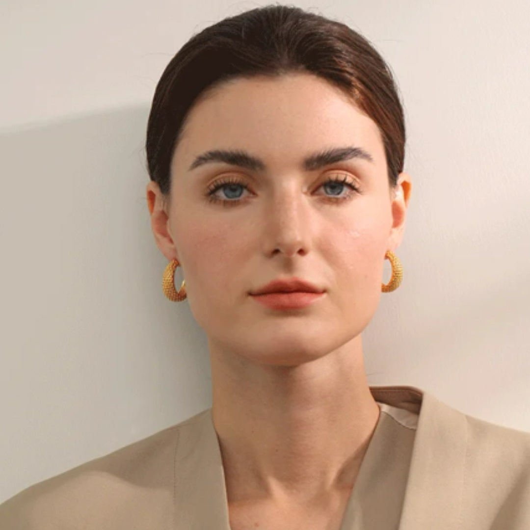 pendientes forma C, acero 316L, joyería resistente al agua, oro PVD, accesorios vintage, Vintage Sirena, joyas personalizadas, aretes geométricos, regalos únicos
