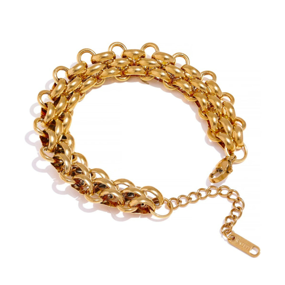Pulsera Aura Imperecedera cadena cubana ajustable oro 18k – lenorajewelry.com/pulsera-aura-imperecedera-oro-18k
pulsera mujer, joyería oro 18k, acero inoxidable, regalo elegante, cadena cubana, pulsera ajustable, dije joya, joyería hipoalergénica, moda accesorios, Lenora Jewelry