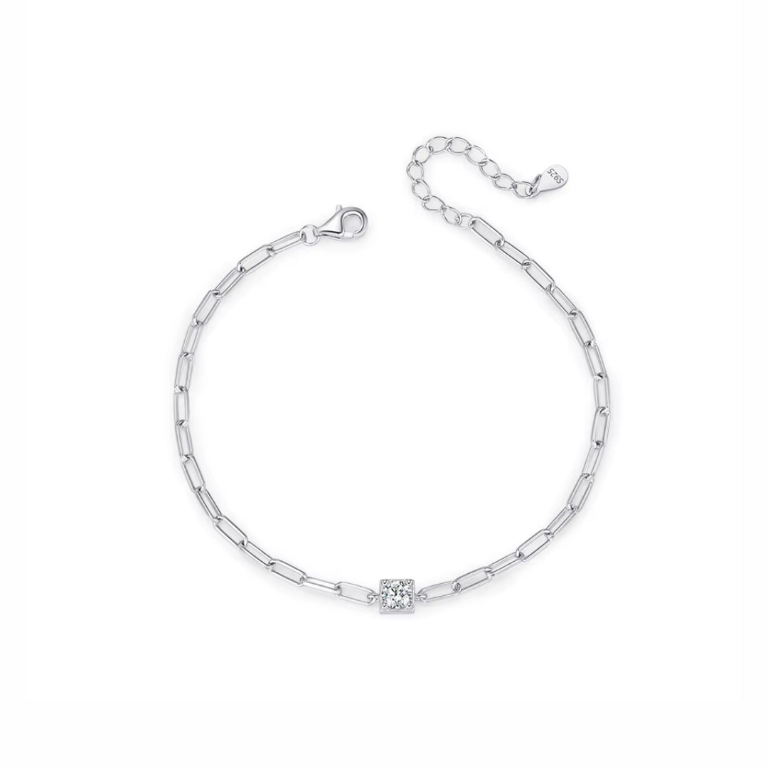 moissanite, prata esterlina, joyería fina, pulsera elegante, diamante de laboratorio, claridad VVS1, regalo de lujo