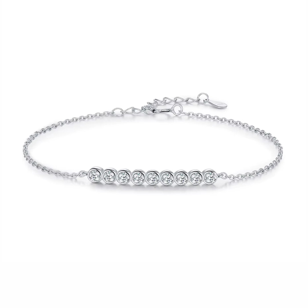 moissanite, joyería de boda, pulsera clásica, prata esterlina 925, regalo de lujo, diamante de laboratorio, claridad VVS1, diseño ajustable