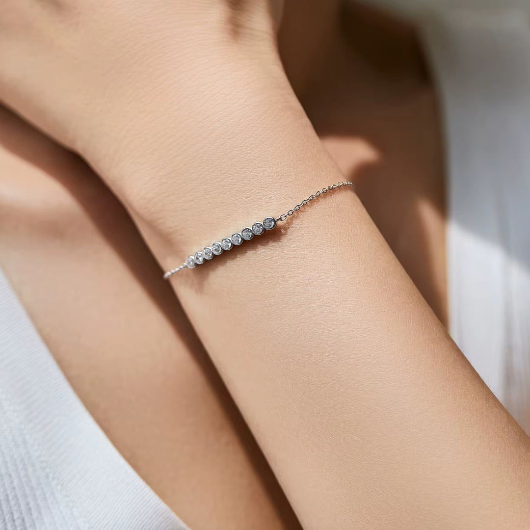 moissanite, joyería de boda, pulsera clásica, prata esterlina 925, regalo de lujo, diamante de laboratorio, claridad VVS1, diseño ajustable