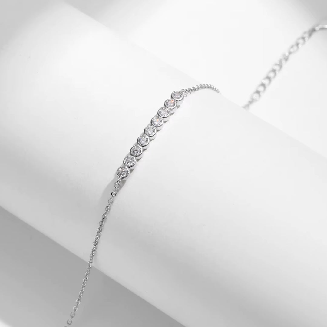 moissanite, joyería de boda, pulsera clásica, prata esterlina 925, regalo de lujo, diamante de laboratorio, claridad VVS1, diseño ajustable