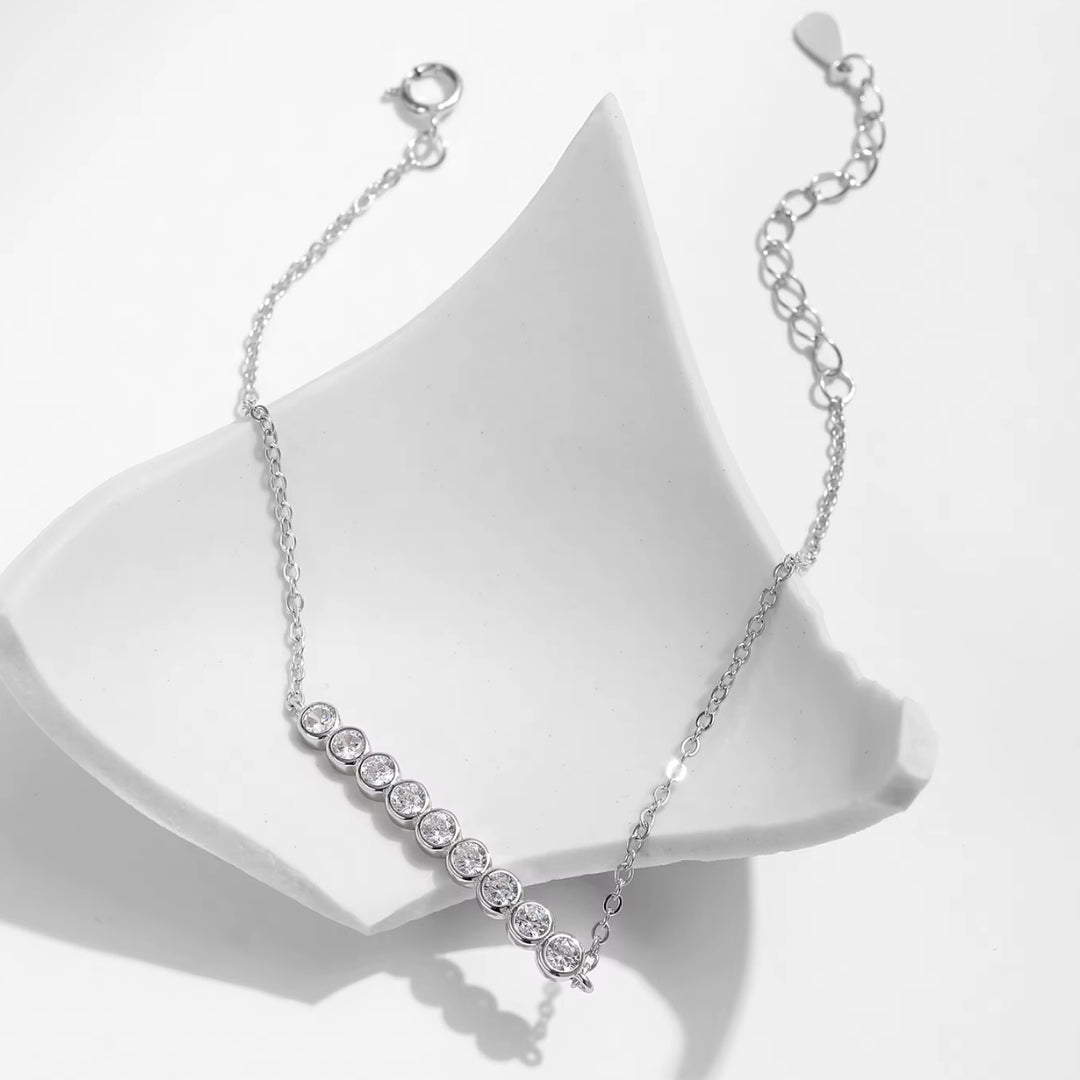 moissanite, joyería de boda, pulsera clásica, prata esterlina 925, regalo de lujo, diamante de laboratorio, claridad VVS1, diseño ajustable
