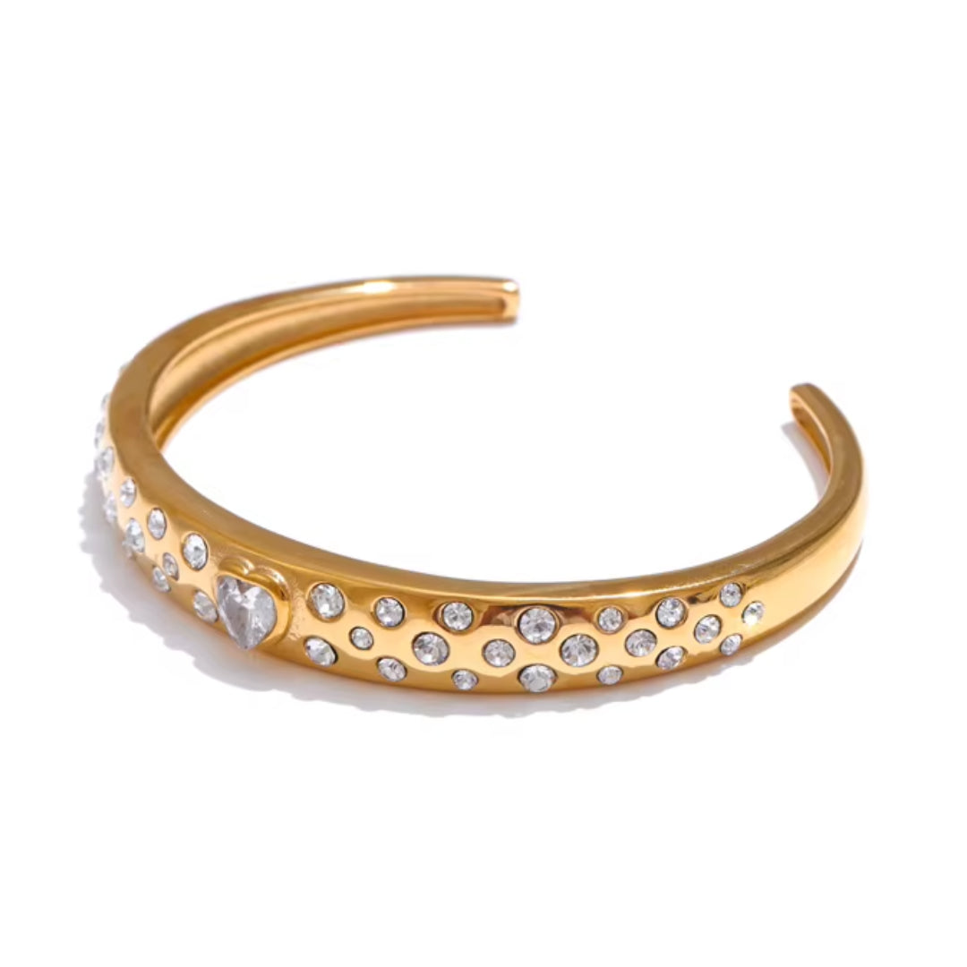 pulsera mujer, joyería acero inoxidable, zirconia cúbica, joyas resistentes al agua, diseño geométrico, moda minimalista