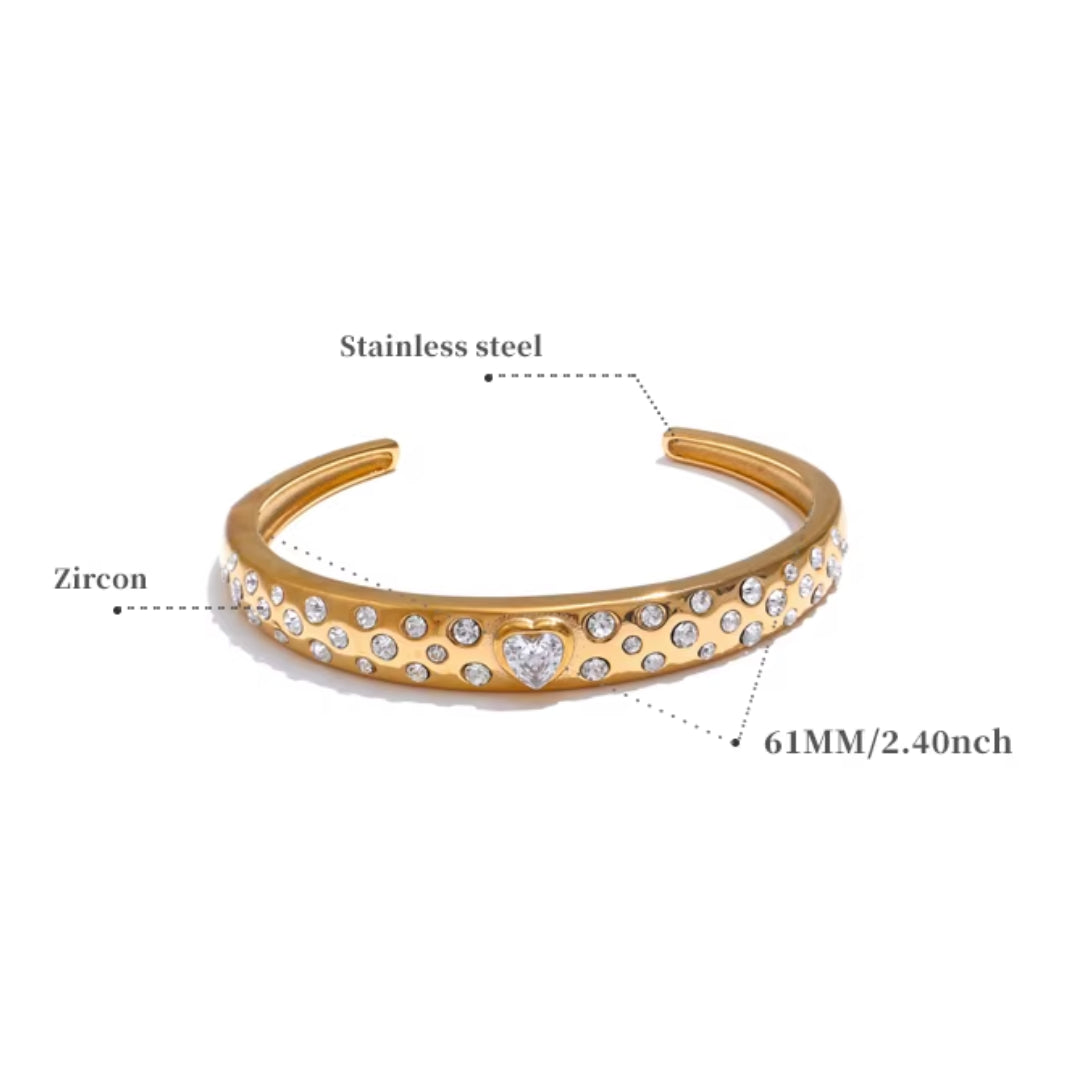 pulsera mujer, joyería acero inoxidable, zirconia cúbica, joyas resistentes al agua, diseño geométrico, moda minimalista