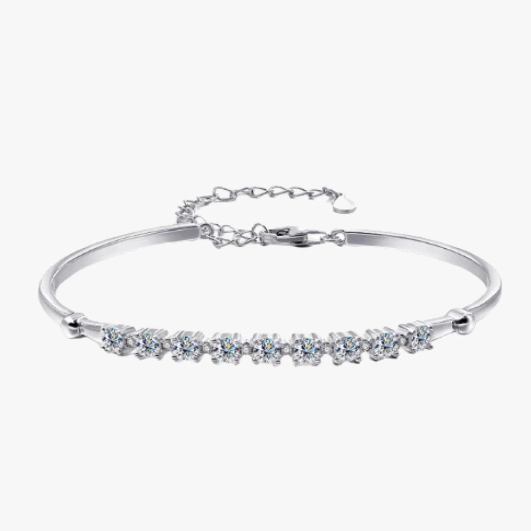 pulsera de moissanita, pulsera luz de plata, pulsera de diamantes, pulsera para mujer, pulsera de plata, S925 plata de ley, pulsera de boda, pulsera de fiesta, pulsera elegante, joyería fina, bangle de moissanita