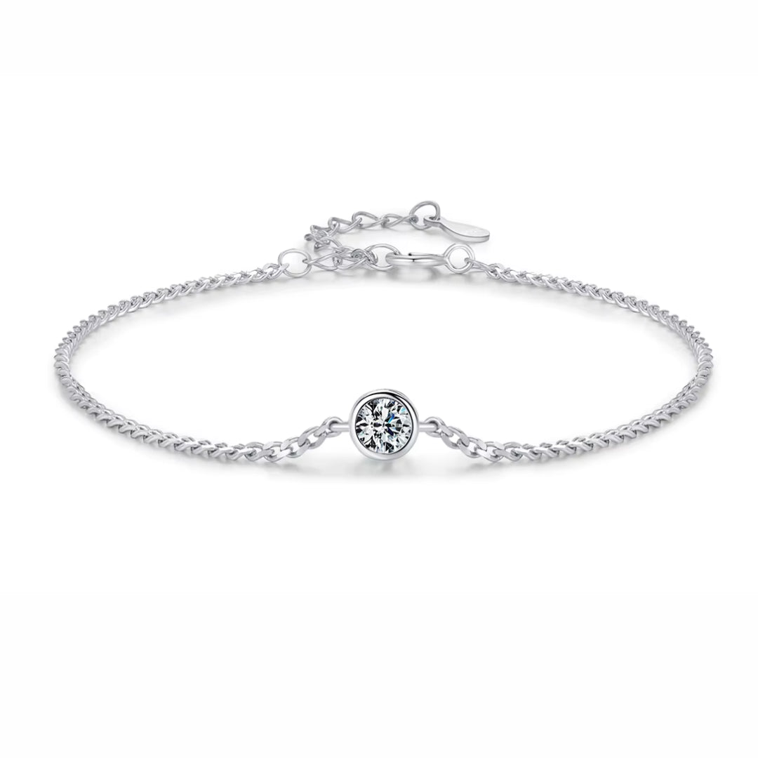pulsera de moissanita, plata 925, joyería de boda, Luminis Stella, alternativa al diamante, joyas elegantes, regalos para novias, pulsera brillante, moissanita color D
