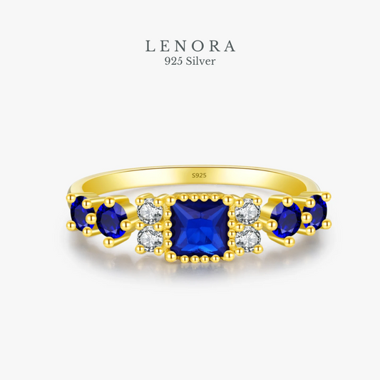 Elegant Blue Square Zirconia Vacation Ring
