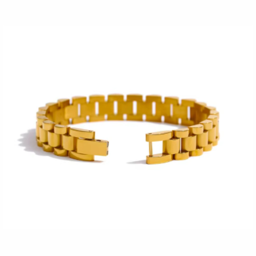 Brazalete Geométrico Dorado 18K Unisex