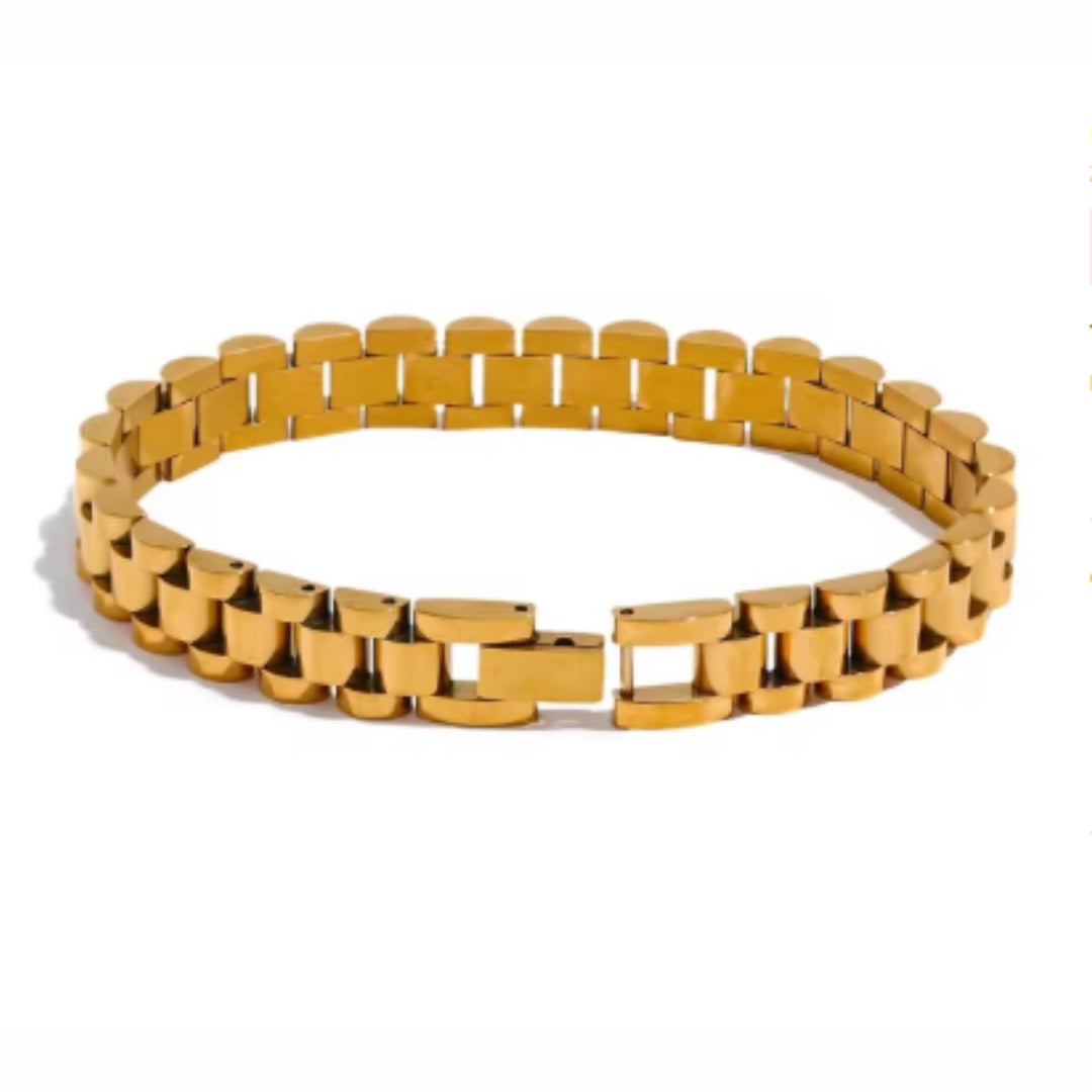 Brazalete Geométrico Dorado 18K Unisex