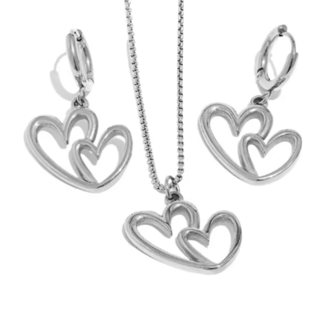  conjunto de joyas, collar y aretes minimalistas, joyería de corazón, acero inoxidable, baño de oro y plata, regalo romántico, accesorios elegantes, joyas ligeras.
https://lenorajewelry.com/conjunto-minimalista-acero-corazon-romantico