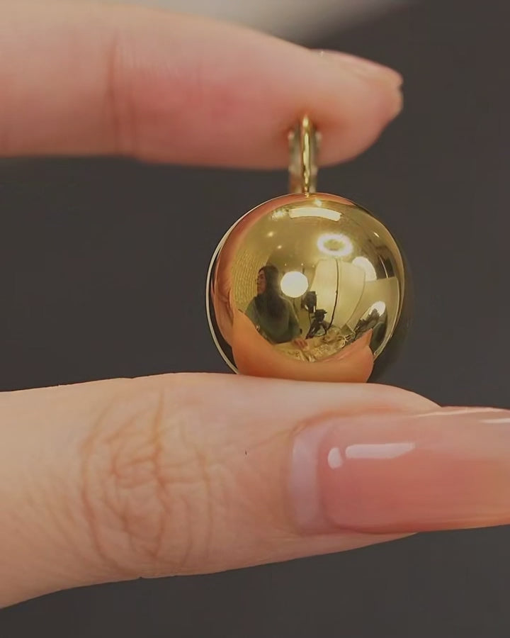 pendientes de aro grande, joyería impermeable, bola redonda, acero inoxidable, joyería bañada en oro, pendientes elegantes, accesorios para mujeres, moda femenina, pendientes diarios, joyería resistente